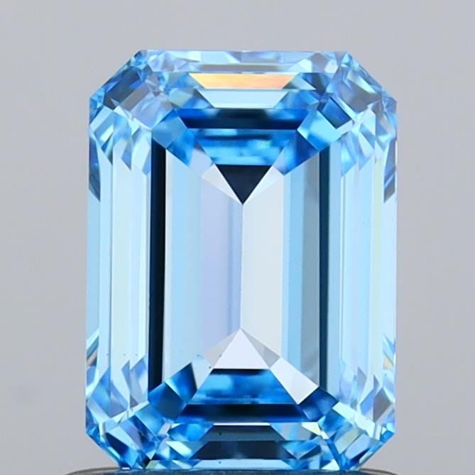 Loose Diamond - EMERALD 1.11ct Fancy Vivid Blue VS1: Loose Diamond - EMERALD 1.11ct Fancy Vivid Blue VS1 Source: This is a real non-mined Diamond that has been grown in a lab Shape: EMERALD Carats: 1.11 Color: Fancy Vivid Blue Certification: IGI Video: