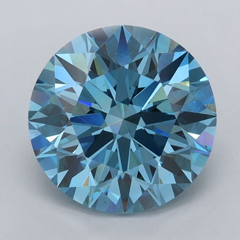 Ideal Loose Diamond - ROUND 2.04ct Fancy Vivid Blue VVS1: Ideal Loose Diamond - ROUND 2.04ct Fancy Vivid Blue VVS1 Source: This is a real non-mined Diamond that has been grown in a lab Shape: ROUND Carats: 2.04 Color: Fancy Vivid Blue Certification: IGI Vide