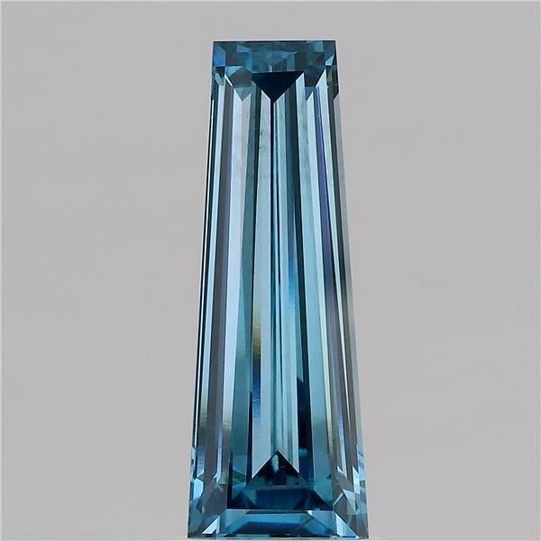 Loose Diamond - TAPERED BAGUETTE 1.59ct Fancy Vivid Blue VS1: Loose Diamond - TAPERED BAGUETTE 1.59ct Fancy Vivid Blue VS1 Source: This is a real non-mined Diamond that has been grown in a lab Shape: TAPERED BAGUETTE Carats: 1.59 Color: Fancy Vivid Blue Certific