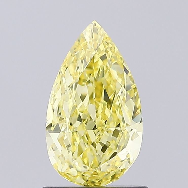 Loose Diamond - PEAR 1.01ct Fancy Intense Yellow VS2: Loose Diamond - PEAR 1.01ct Fancy Intense Yellow VS2 Source: This is a real non-mined Diamond that has been grown in a lab Shape: PEAR Carats: 1.01 Color: Fancy Intense Yellow Certification: IGI Video