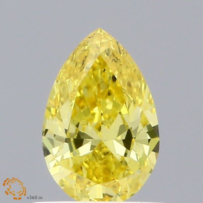 Loose Diamond - PEAR 0.53ct Fancy Vivid Yellow VVS2: Loose Diamond - PEAR 0.53ct Fancy Vivid Yellow VVS2 Source: This is a real non-mined Diamond that has been grown in a lab Shape: PEAR Carats: 0.53 Color: Fancy Vivid Yellow Certification: IGI Video: