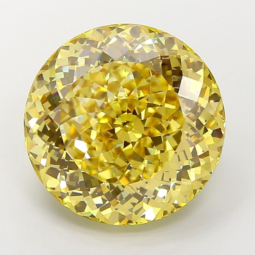 Loose Diamond - ROUND 12.07ct Fancy Yellow VS1: Loose Diamond - ROUND 12.07ct Fancy Yellow VS1 Source: This is a real non-mined Diamond that has been grown in a lab Shape: ROUND Carats: 12.07 Color: Fancy Yellow Certification: IGI Video: