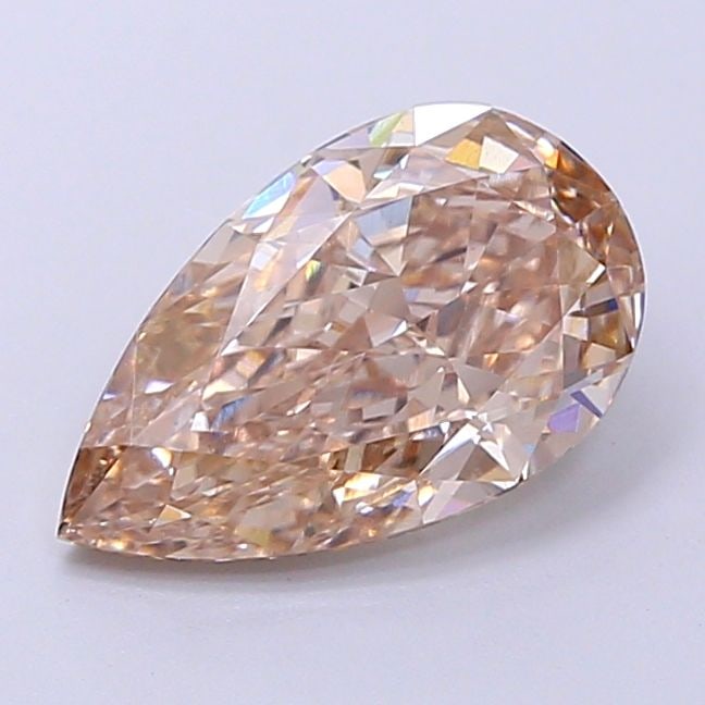 Loose Diamond - PEAR 2.06ct Fancy Light Brown VVS2: Loose Diamond - PEAR 2.06ct Fancy Light Brown VVS2 Source: This is a real non-mined Diamond that has been grown in a lab Shape: PEAR Carats: 2.06 Color: Fancy Light Brown Certification: IGI Video: