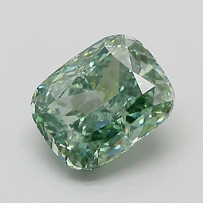 Loose Diamond - CUSHION MODIFIED 1.05ct Fancy Vivid Green VS1: Loose Diamond - CUSHION MODIFIED 1.05ct Fancy Vivid Green VS1 Source: This is a real non-mined Diamond that has been grown in a lab Shape: CUSHION MODIFIED Carats: 1.05 Color: Fancy Vivid Green Certif