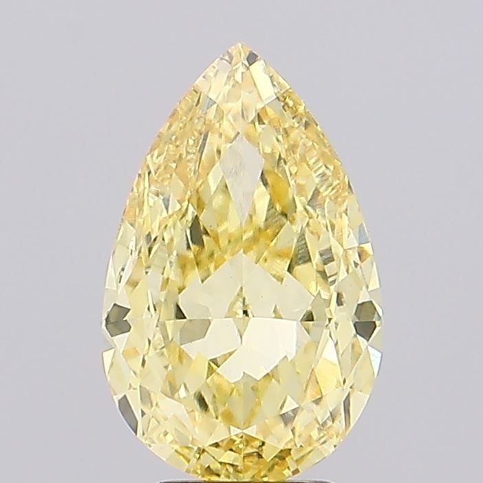 Loose Diamond - PEAR 4.16ct Fancy Intense Yellow VVS2: Loose Diamond - PEAR 4.16ct Fancy Intense Yellow VVS2 Source: This is a real non-mined Diamond that has been grown in a lab Shape: PEAR Carats: 4.16 Color: Fancy Intense Yellow Certification: IGI Vide