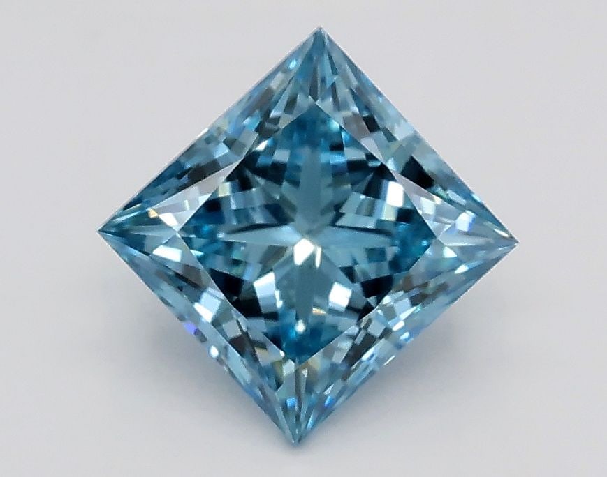 Loose Diamond - PRINCESS 1.21ct Fancy Intense Green Blue VS2: Loose Diamond - PRINCESS 1.21ct Fancy Intense Green Blue VS2 Source: This is a real non-mined Diamond that has been grown in a lab Shape: PRINCESS Carats: 1.21 Color: Fancy Intense Green Blue Certific
