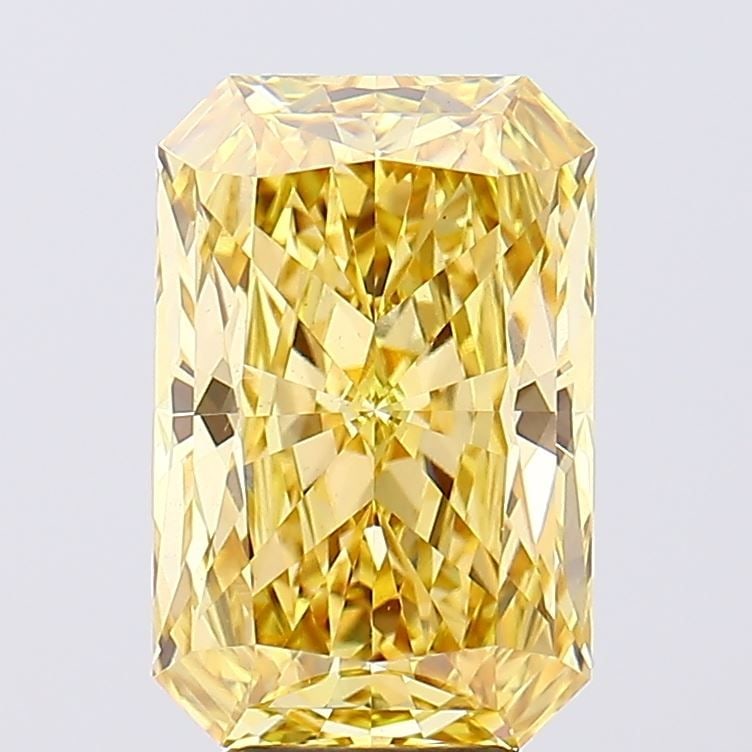 Loose Diamond - RADIANT 5.04ct Fancy Vivid Yellow VS1: Loose Diamond - RADIANT 5.04ct Fancy Vivid Yellow VS1 Source: This is a real non-mined Diamond that has been grown in a lab Shape: RADIANT Carats: 5.04 Color: Fancy Vivid Yellow Certification: IGI Vid