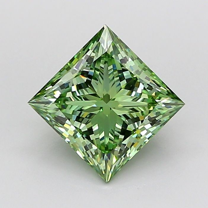 Loose Diamond - PRINCESS 2.65ct Fancy Vivid Green VVS2: Loose Diamond - PRINCESS 2.65ct Fancy Vivid Green VVS2 Source: This is a real non-mined Diamond that has been grown in a lab Shape: PRINCESS Carats: 2.65 Color: Fancy Vivid Green Certification: IGI Vi