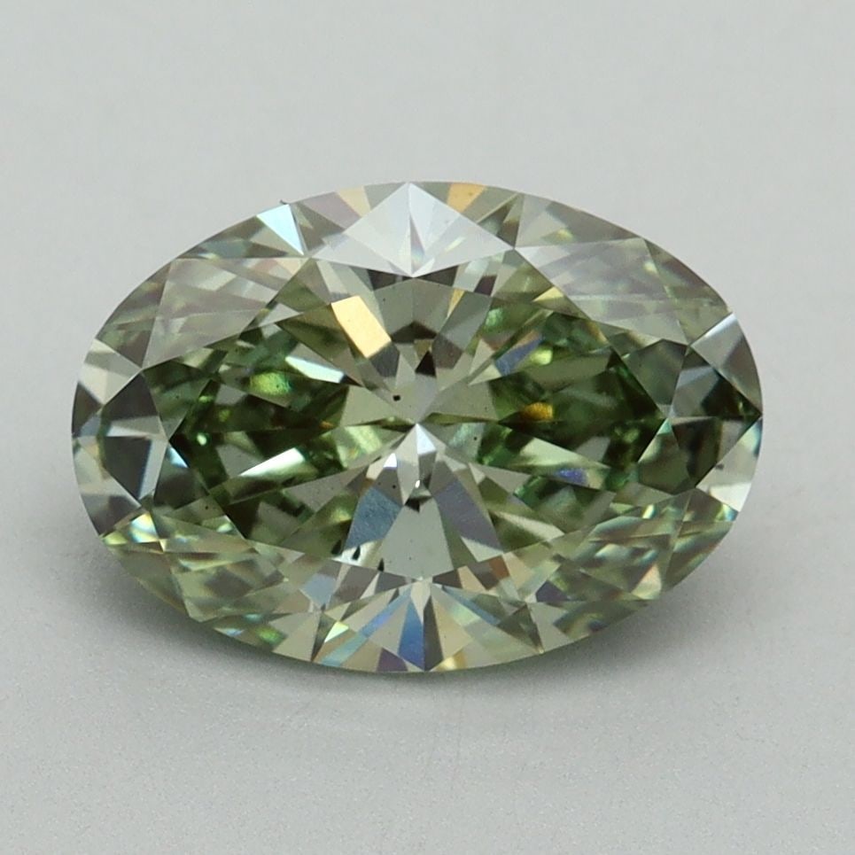 Loose Diamond - OVAL 2.19ct Fancy Vivid Green VS2: Loose Diamond - OVAL 2.19ct Fancy Vivid Green VS2 Source: This is a real non-mined Diamond that has been grown in a lab Shape: OVAL Carats: 2.19 Color: Fancy Vivid Green Certification: IGI Video: