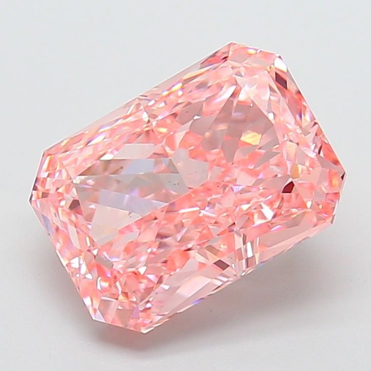 Loose Diamond - RADIANT 4.87ct Fancy Vivid Pink VS1: Loose Diamond - RADIANT 4.87ct Fancy Vivid Pink VS1 Source: This is a real non-mined Diamond that has been grown in a lab Shape: RADIANT Carats: 4.87 Color: Fancy Vivid Pink Certification: IGI Video: