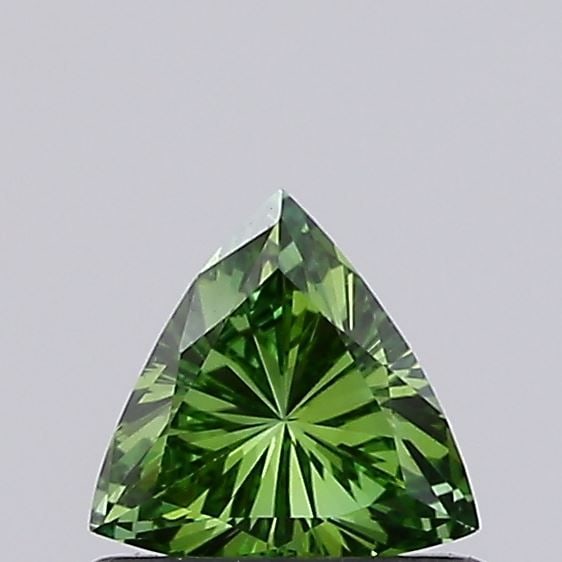 Loose Diamond - TRIANGULAR 0.42ct Fancy Vivid Green VS1: Loose Diamond - TRIANGULAR 0.42ct Fancy Vivid Green VS1 Source: This is a real non-mined Diamond that has been grown in a lab Shape: TRIANGULAR Carats: 0.42 Color: Fancy Vivid Green Certification: NON