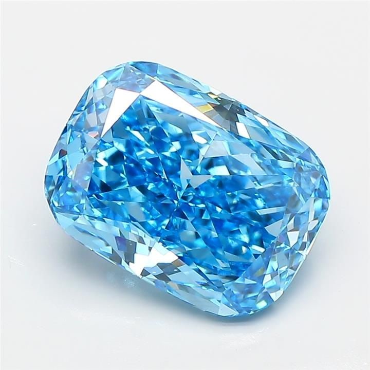 Loose Diamond - CUSHION MODIFIED 4.03ct Fancy Vivid Blue VS1: Loose Diamond - CUSHION MODIFIED 4.03ct Fancy Vivid Blue VS1 Source: This is a real non-mined Diamond that has been grown in a lab Shape: CUSHION MODIFIED Carats: 4.03 Color: Fancy Vivid Blue Certific