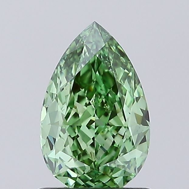Loose Diamond - PEAR 1.09ct Fancy Vivid Green VVS2: Loose Diamond - PEAR 1.09ct Fancy Vivid Green VVS2 Source: This is a real non-mined Diamond that has been grown in a lab Shape: PEAR Carats: 1.09 Color: Fancy Vivid Green Certification: IGI Video: