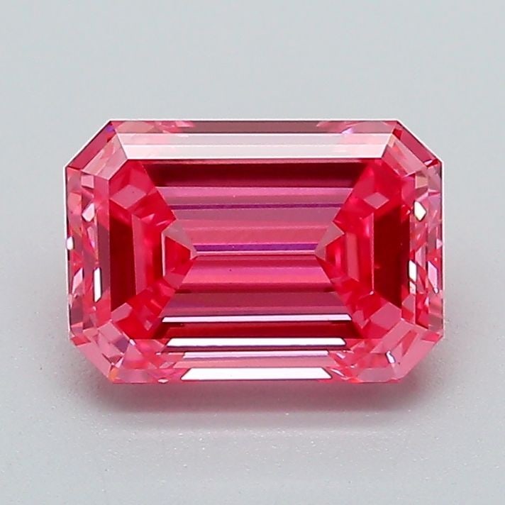Loose Diamond - EMERALD 1.39ct Fancy Vivid Pink VS1: Loose Diamond - EMERALD 1.39ct Fancy Vivid Pink VS1 Source: This is a real non-mined Diamond that has been grown in a lab Shape: EMERALD Carats: 1.39 Color: Fancy Vivid Pink Certification: IGI Video: