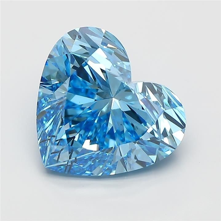 Loose Diamond - HEART 5.01ct Fancy Vivid Blue VS2: Loose Diamond - HEART 5.01ct Fancy Vivid Blue VS2 Source: This is a real non-mined Diamond that has been grown in a lab Shape: HEART Carats: 5.01 Color: Fancy Vivid Blue Certification: IGI Video: