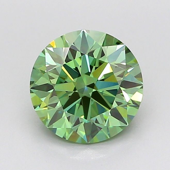 Ideal Loose Diamond - ROUND 1.59ct Fancy Vivid Green VVS2: Ideal Loose Diamond - ROUND 1.59ct Fancy Vivid Green VVS2 Source: This is a real non-mined Diamond that has been grown in a lab Shape: ROUND Carats: 1.59 Color: Fancy Vivid Green Certification: IGI Vi