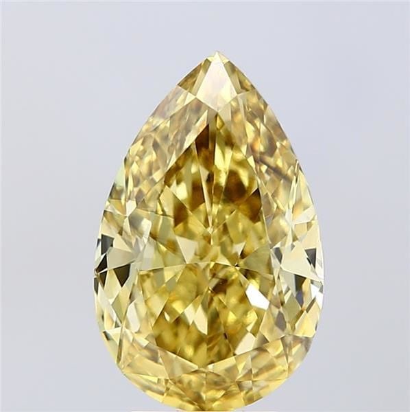 Loose Diamond - PEAR 5.22ct Fancy Intense Yellow VS2: Loose Diamond - PEAR 5.22ct Fancy Intense Yellow VS2 Source: This is a real non-mined Diamond that has been grown in a lab Shape: PEAR Carats: 5.22 Color: Fancy Intense Yellow Certification: IGI Video