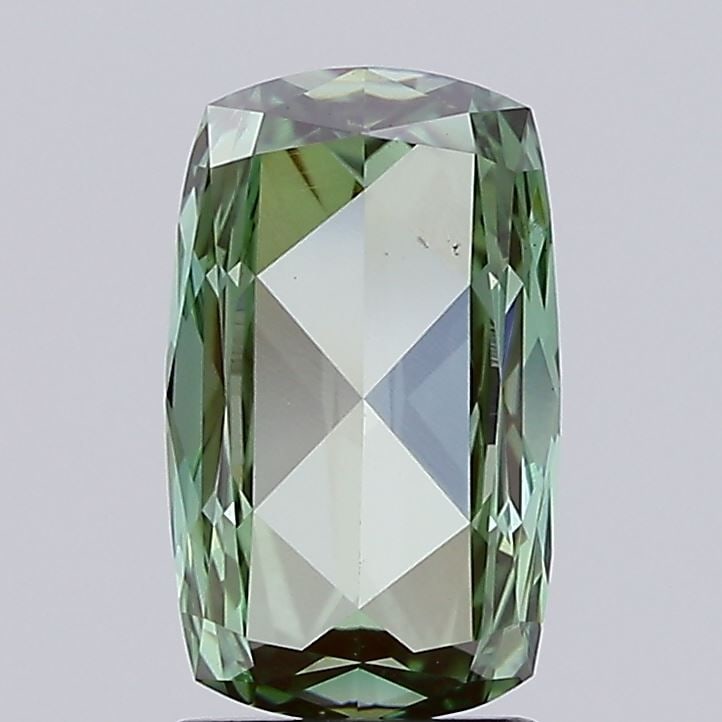 Loose Diamond - CUSHION MODIFIED 1.5ct Fancy Vivid Green VS1: Loose Diamond - CUSHION MODIFIED 1.5ct Fancy Vivid Green VS1 Source: This is a real non-mined Diamond that has been grown in a lab Shape: CUSHION MODIFIED Carats: 1.5 Color: Fancy Vivid Green Certific
