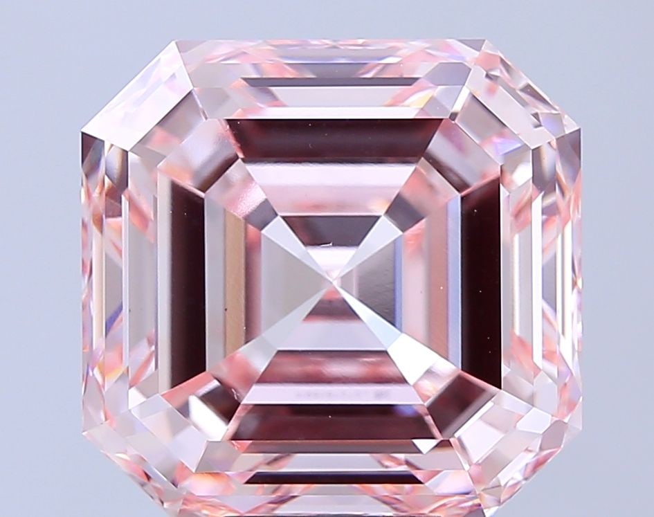 Loose Diamond - ASSCHER 11.07ct Fancy Intense Pink VS1: Loose Diamond - ASSCHER 11.07ct Fancy Intense Pink VS1 Source: This is a real non-mined Diamond that has been grown in a lab Shape: ASSCHER Carats: 11.07 Color: Fancy Intense Pink Certification: IGI V