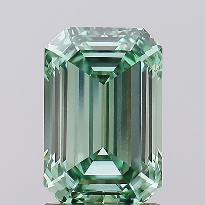 Loose Diamond - EMERALD 1.93ct Fancy Vivid Green VVS1: Loose Diamond - EMERALD 1.93ct Fancy Vivid Green VVS1 Source: This is a real non-mined Diamond that has been grown in a lab Shape: EMERALD Carats: 1.93 Color: Fancy Vivid Green Certification: IGI Vide