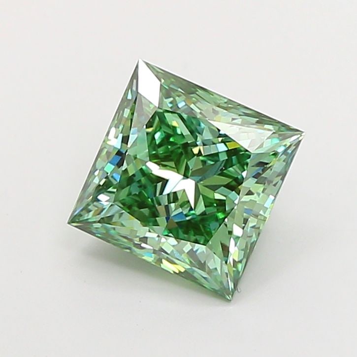 Loose Diamond - PRINCESS 3.01ct Fancy Vivid Green VS2: Loose Diamond - PRINCESS 3.01ct Fancy Vivid Green VS2 Source: This is a real non-mined Diamond that has been grown in a lab Shape: PRINCESS Carats: 3.01 Color: Fancy Vivid Green Certification: IGI The