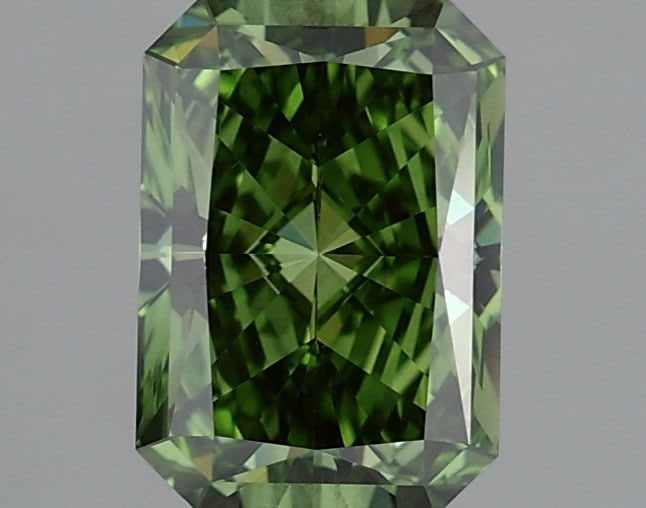 Loose Diamond - RADIANT 1.06ct Fancy Vivid Green VS1: Loose Diamond - RADIANT 1.06ct Fancy Vivid Green VS1 Source: This is a real non-mined Diamond that has been grown in a lab Shape: RADIANT Carats: 1.06 Color: Fancy Vivid Green Certification: IGI Video