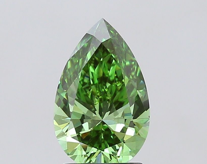Loose Diamond - PEAR 1.41ct Fancy Vivid Green SI1: Loose Diamond - PEAR 1.41ct Fancy Vivid Green SI1 Source: This is a real non-mined Diamond that has been grown in a lab Shape: PEAR Carats: 1.41 Color: Fancy Vivid Green Certification: IGI Video: