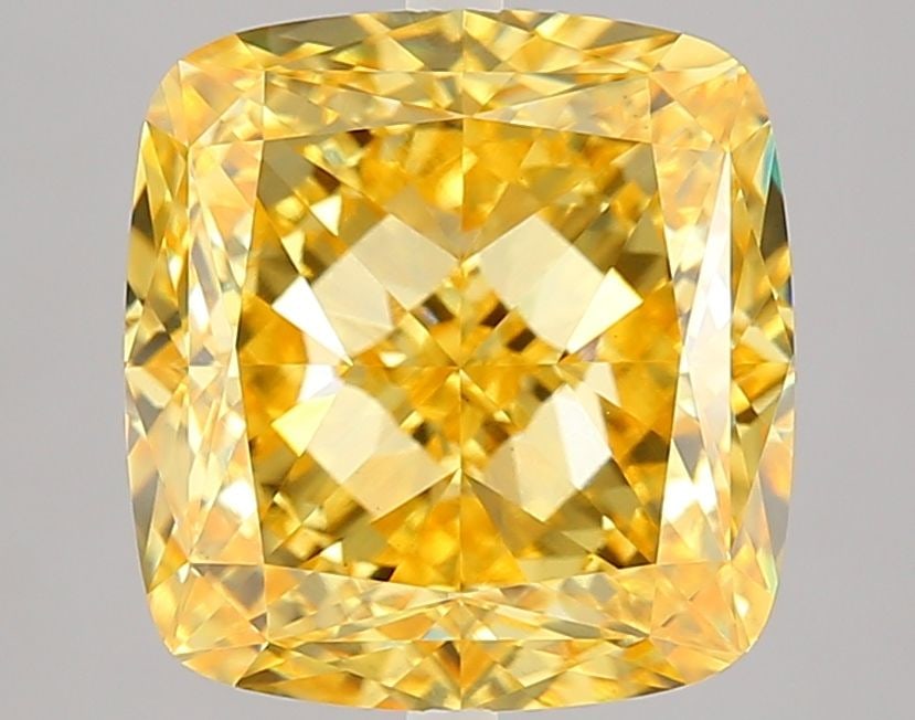 Loose Diamond - CUSHION MODIFIED 5.1ct Fancy Vivid Yellow VS1: Loose Diamond - CUSHION MODIFIED 5.1ct Fancy Vivid Yellow VS1 Source: This is a real non-mined Diamond that has been grown in a lab Shape: CUSHION MODIFIED Carats: 5.1 Color: Fancy Vivid Yellow Certif