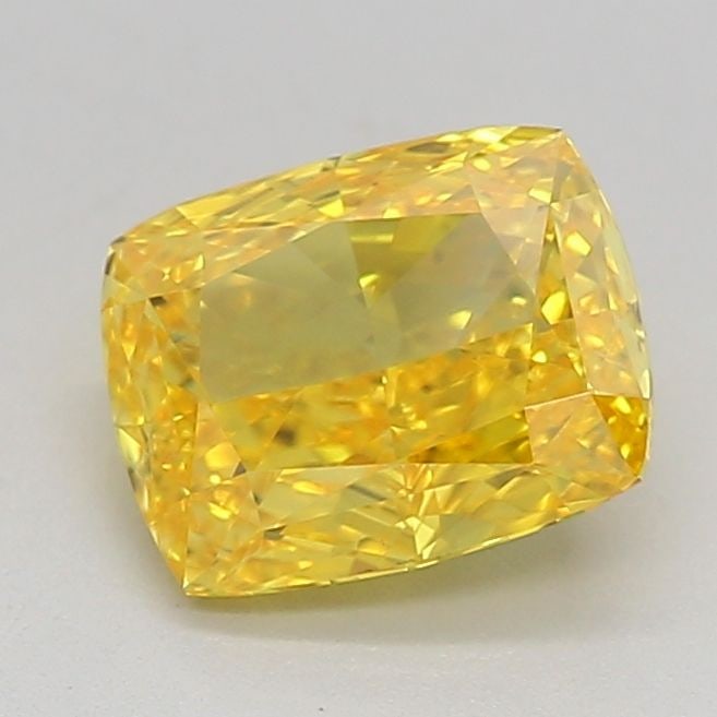 Loose Diamond - CUSHION BRILLIANT 0.74ct Fancy Vivid Yellow VVS2: Loose Diamond - CUSHION BRILLIANT 0.74ct Fancy Vivid Yellow VVS2 Source: This is a real non-mined Diamond that has been grown in a lab Shape: CUSHION BRILLIANT Carats: 0.74 Color: Fancy Vivid Yellow C