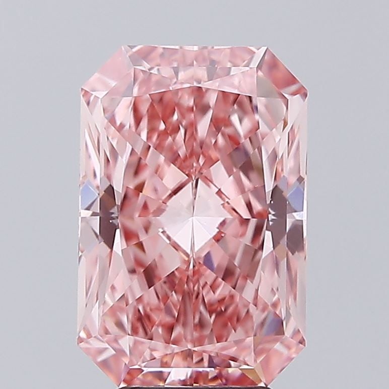 Loose Diamond - RADIANT 5.09ct Fancy Vivid Pink VS1: Loose Diamond - RADIANT 5.09ct Fancy Vivid Pink VS1 Source: This is a real non-mined Diamond that has been grown in a lab Shape: RADIANT Carats: 5.09 Color: Fancy Vivid Pink Certification: IGI Video: