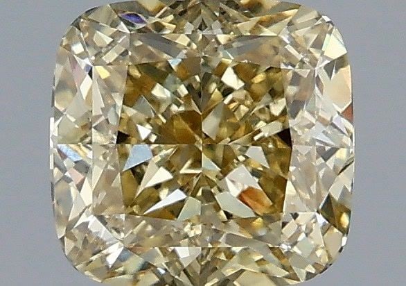 Loose Diamond - CUSHION MODIFIED 1.56ct Fancy Light Yellow VS1: Loose Diamond - CUSHION MODIFIED 1.56ct Fancy Light Yellow VS1 Source: This is a real non-mined Diamond that has been grown in a lab Shape: CUSHION MODIFIED Carats: 1.56 Color: Fancy Light Yellow Cert