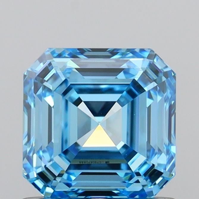 Loose Diamond - ASSCHER 1.02ct Fancy Vivid Blue VS1: Loose Diamond - ASSCHER 1.02ct Fancy Vivid Blue VS1 Source: This is a real non-mined Diamond that has been grown in a lab Shape: ASSCHER Carats: 1.02 Color: Fancy Vivid Blue Certification: IGI Video:
