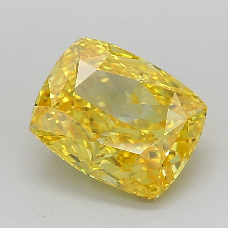 Loose Diamond - CUSHION MODIFIED 1.05ct Fancy Vivid Yellow VVS1: Loose Diamond - CUSHION MODIFIED 1.05ct Fancy Vivid Yellow VVS1 Source: This is a real non-mined Diamond that has been grown in a lab Shape: CUSHION MODIFIED Carats: 1.05 Color: Fancy Vivid Yellow Cer