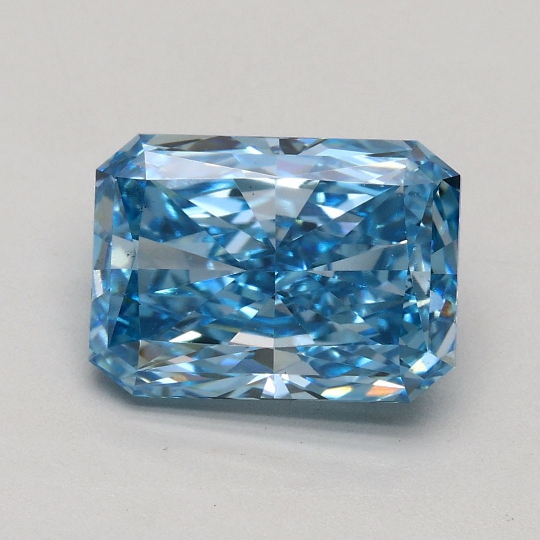 Loose Diamond - RADIANT 2.03ct Fancy Intense Blue VS2: Loose Diamond - RADIANT 2.03ct Fancy Intense Blue VS2 Source: This is a real non-mined Diamond that has been grown in a lab Shape: RADIANT Carats: 2.03 Color: Fancy Intense Blue Certification: IGI Vid