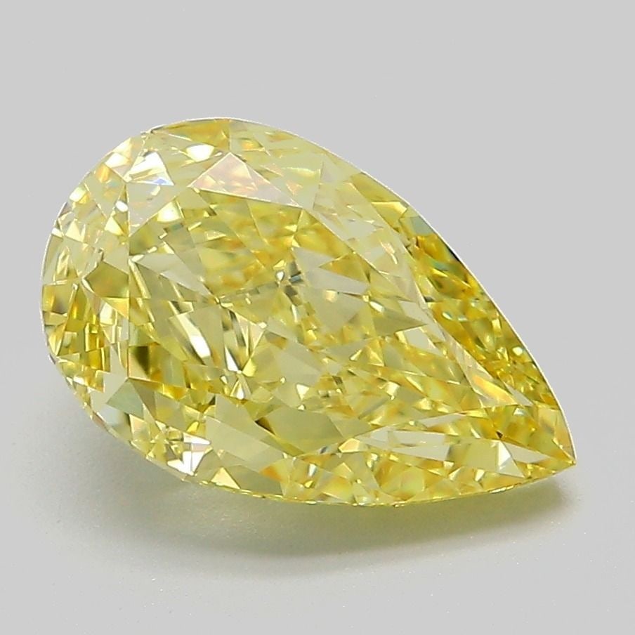 Loose Diamond - PEAR 3.06ct Fancy Vivid Yellow VS1: Loose Diamond - PEAR 3.06ct Fancy Vivid Yellow VS1 Source: This is a real non-mined Diamond that has been grown in a lab Shape: PEAR Carats: 3.06 Color: Fancy Vivid Yellow Certification: IGI Video: