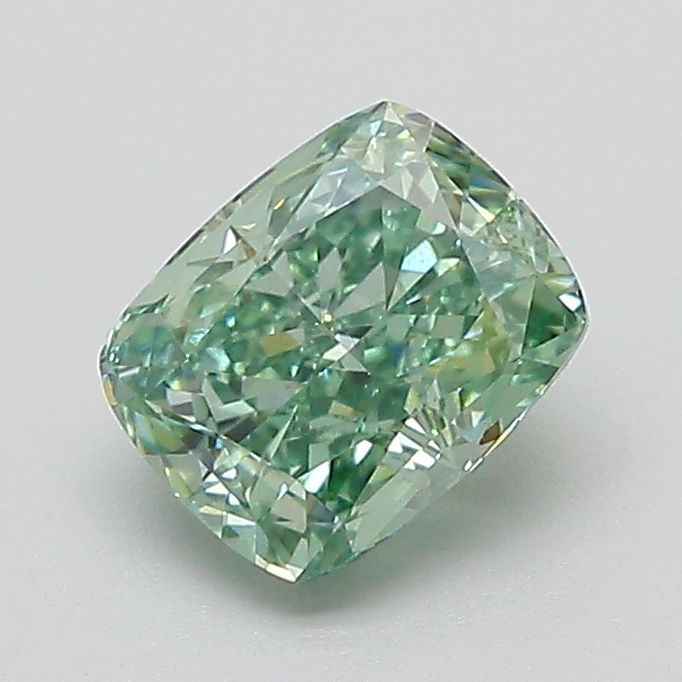 Loose Diamond - CUSHION MODIFIED 1.07ct Fancy Vivid Green VVS2: Loose Diamond - CUSHION MODIFIED 1.07ct Fancy Vivid Green VVS2 Source: This is a real non-mined Diamond that has been grown in a lab Shape: CUSHION MODIFIED Carats: 1.07 Color: Fancy Vivid Green Certi
