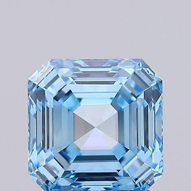 Loose Diamond - ASSCHER 1.17ct Fancy Vivid Blue VVS1: Loose Diamond - ASSCHER 1.17ct Fancy Vivid Blue VVS1 Source: This is a real non-mined Diamond that has been grown in a lab Shape: ASSCHER Carats: 1.17 Color: Fancy Vivid Blue Certification: IGI Video: