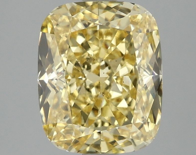 Loose Diamond - CUSHION MODIFIED 3.03ct Fancy Vivid Yellow VS2: Loose Diamond - CUSHION MODIFIED 3.03ct Fancy Vivid Yellow VS2 Source: This is a real non-mined Diamond that has been grown in a lab Shape: CUSHION MODIFIED Carats: 3.03 Color: Fancy Vivid Yellow Cert