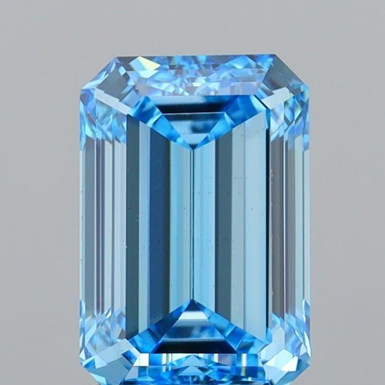 Loose Diamond - EMERALD 2.0ct Fancy Vivid Blue VS1: Loose Diamond - EMERALD 2.0ct Fancy Vivid Blue VS1 Source: This is a real non-mined Diamond that has been grown in a lab Shape: EMERALD Carats: 2.0 Color: Fancy Vivid Blue Certification: IGI Video: