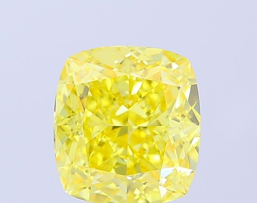Loose Diamond - CUSHION MODIFIED 4.6ct Fancy Vivid Yellow VS1: Loose Diamond - CUSHION MODIFIED 4.6ct Fancy Vivid Yellow VS1 Source: This is a real non-mined Diamond that has been grown in a lab Shape: CUSHION MODIFIED Carats: 4.6 Color: Fancy Vivid Yellow Certif