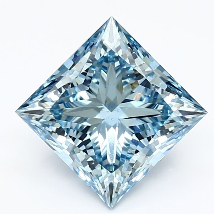 Loose Diamond - PRINCESS 2.71ct Fancy Vivid Blue VS2: Loose Diamond - PRINCESS 2.71ct Fancy Vivid Blue VS2 Source: This is a real non-mined Diamond that has been grown in a lab Shape: PRINCESS Carats: 2.71 Color: Fancy Vivid Blue Certification: IGI Video