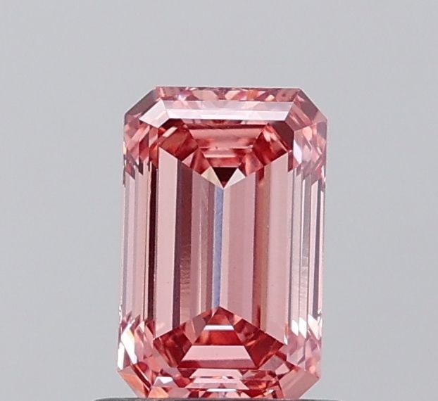 Loose Diamond - EMERALD 1.04ct Fancy Intense Brownish Pink VS2: Loose Diamond - EMERALD 1.04ct Fancy Intense Brownish Pink VS2 Source: This is a real non-mined Diamond that has been grown in a lab Shape: EMERALD Carats: 1.04 Color: Fancy Intense Brownish Pink Cert