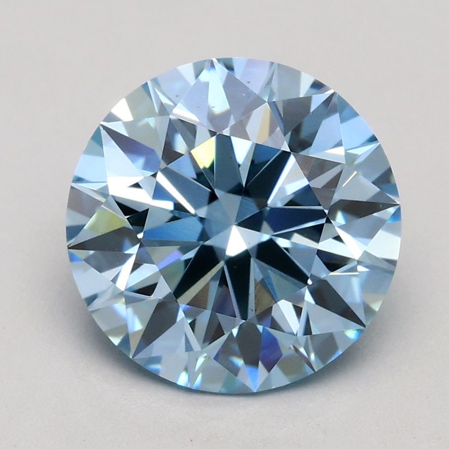 Loose Diamond - ROUND 2.05ct Fancy Intense Blue VS1: Loose Diamond - ROUND 2.05ct Fancy Intense Blue VS1 Source: This is a real non-mined Diamond that has been grown in a lab Shape: ROUND Carats: 2.05 Color: Fancy Intense Blue Certification: IGI Video: