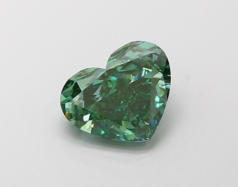 Loose Diamond - HEART 1.03ct Fancy Vivid Green VVS2: Loose Diamond - HEART 1.03ct Fancy Vivid Green VVS2 Source: This is a real non-mined Diamond that has been grown in a lab Shape: HEART Carats: 1.03 Color: Fancy Vivid Green Certification: NONE Video: