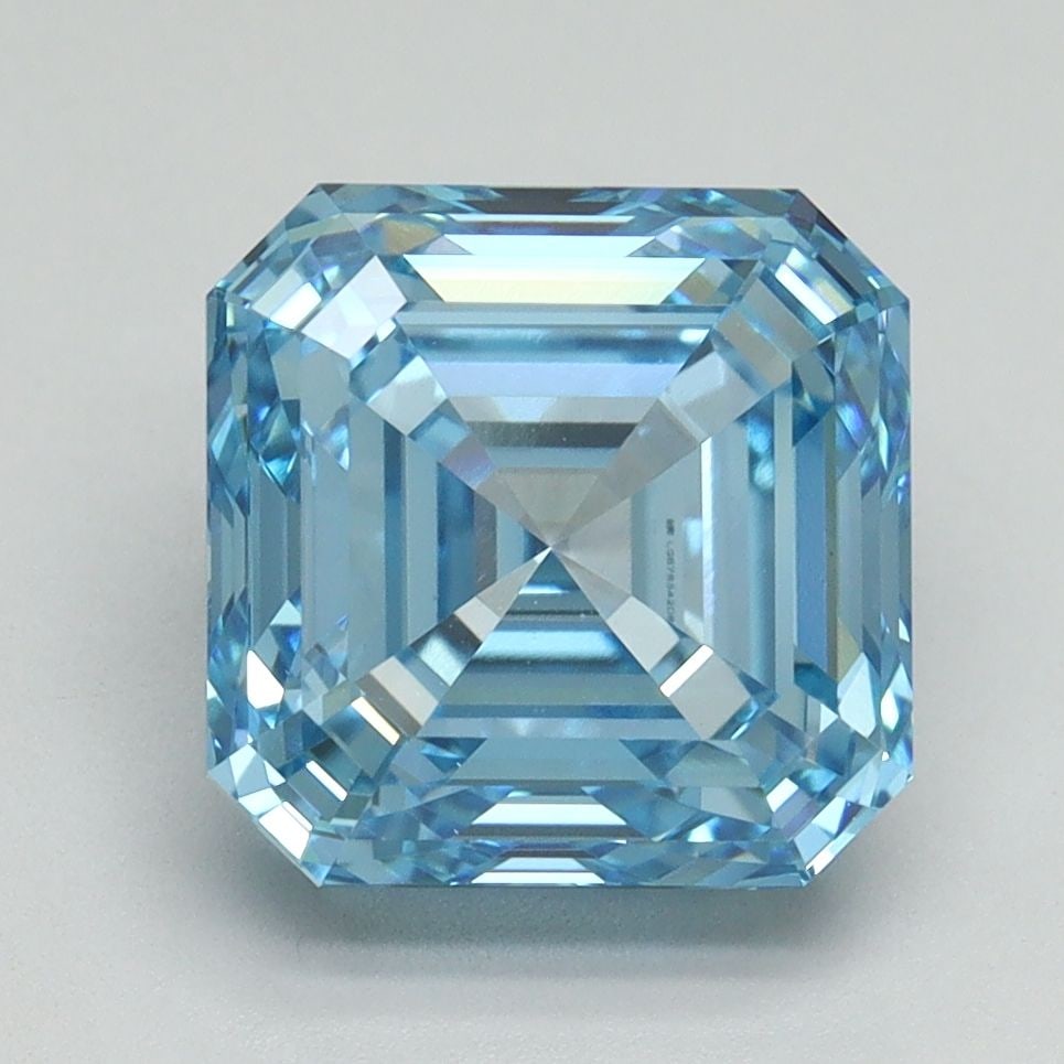 Loose Diamond - ASSCHER 4.0ct Fancy Vivid Blue VVS2: Loose Diamond - ASSCHER 4.0ct Fancy Vivid Blue VVS2 Source: This is a real non-mined Diamond that has been grown in a lab Shape: ASSCHER Carats: 4.0 Color: Fancy Vivid Blue Certification: IGI Video: