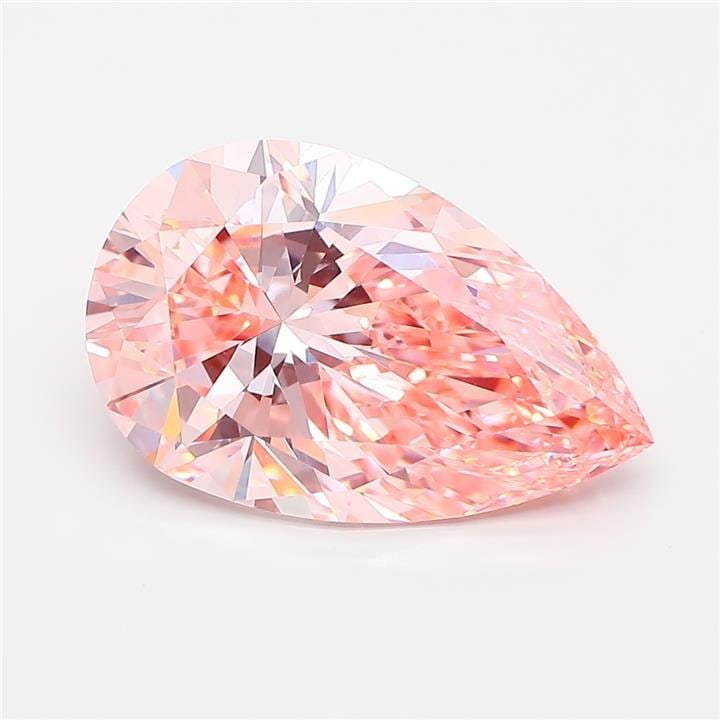 Loose Diamond - PEAR 5.56ct Fancy Vivid Pink VVS1: Loose Diamond - PEAR 5.56ct Fancy Vivid Pink VVS1 Source: This is a real non-mined Diamond that has been grown in a lab Shape: PEAR Carats: 5.56 Color: Fancy Vivid Pink Certification: IGI Video: