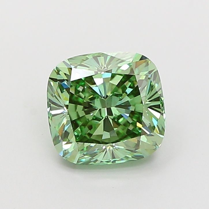 Loose Diamond - CUSHION MODIFIED 2.08ct Fancy Vivid Green VS1: Loose Diamond - CUSHION MODIFIED 2.08ct Fancy Vivid Green VS1 Source: This is a real non-mined Diamond that has been grown in a lab Shape: CUSHION MODIFIED Carats: 2.08 Color: Fancy Vivid Green Certif