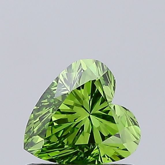 Loose Diamond - HEART 0.74ct Fancy Vivid Green VS1: Loose Diamond - HEART 0.74ct Fancy Vivid Green VS1 Source: This is a real non-mined Diamond that has been grown in a lab Shape: HEART Carats: 0.74 Color: Fancy Vivid Green Certification: IGI Video:
