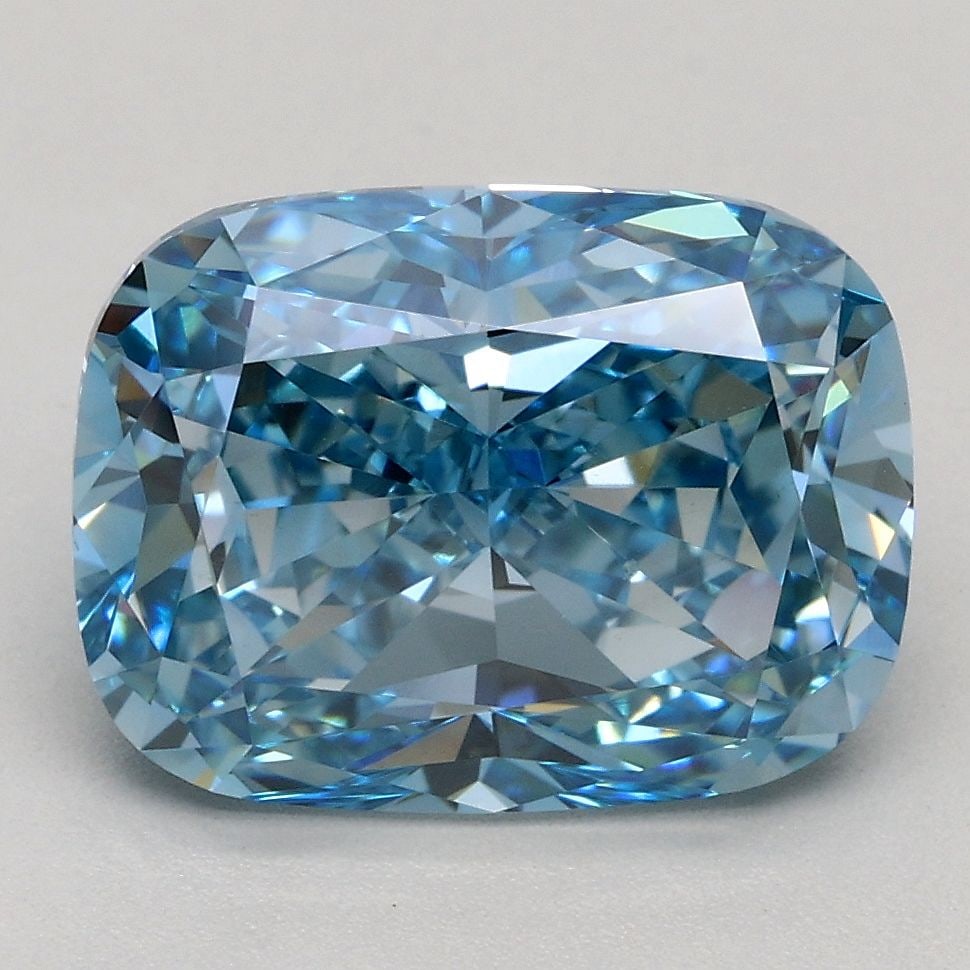 Loose Diamond - CUSHION MODIFIED 3.07ct Fancy Vivid Blue VVS2: Loose Diamond - CUSHION MODIFIED 3.07ct Fancy Vivid Blue VVS2 Source: This is a real non-mined Diamond that has been grown in a lab Shape: CUSHION MODIFIED Carats: 3.07 Color: Fancy Vivid Blue Certifi