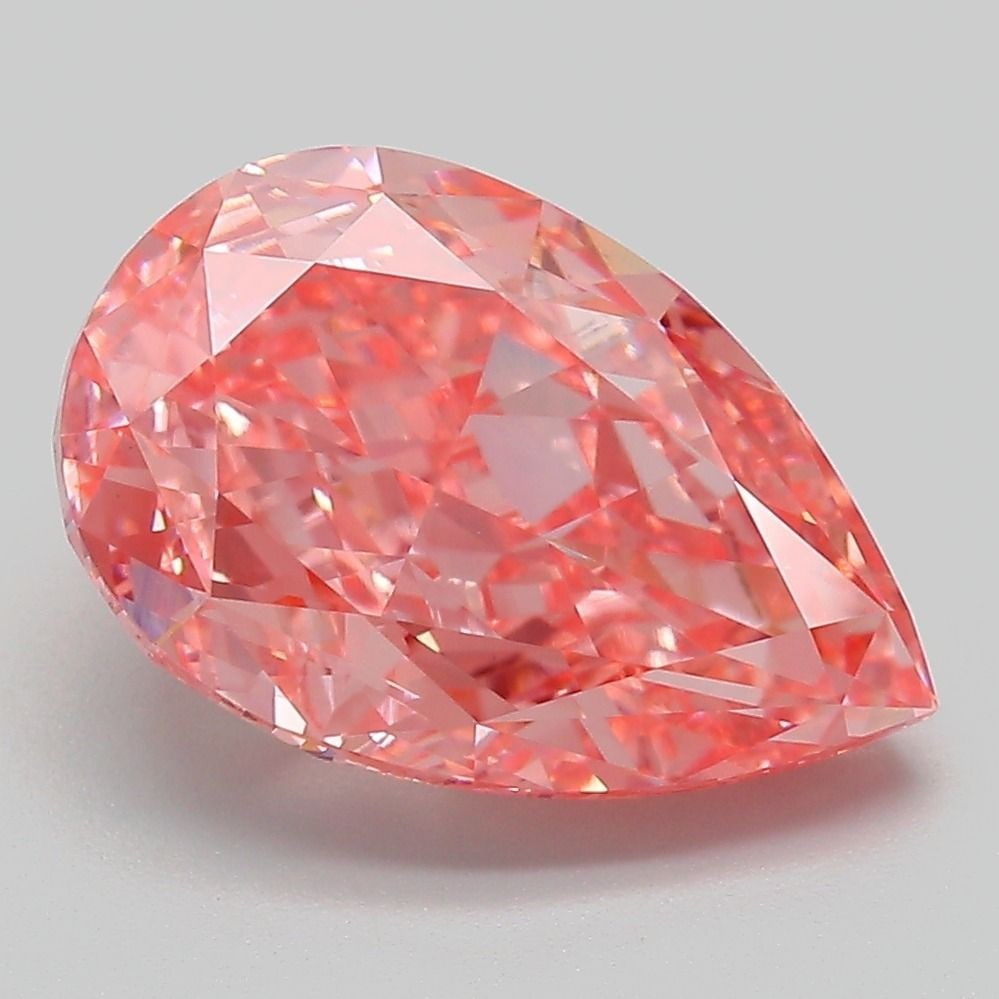 Loose Diamond - PEAR 4.8ct Fancy Vivid Pink VVS2: Loose Diamond - PEAR 4.8ct Fancy Vivid Pink VVS2 Source: This is a real non-mined Diamond that has been grown in a lab Shape: PEAR Carats: 4.8 Color: Fancy Vivid Pink Certification: IGI Video: